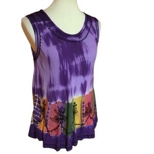Vintage Y2K tie dyed ethnic top